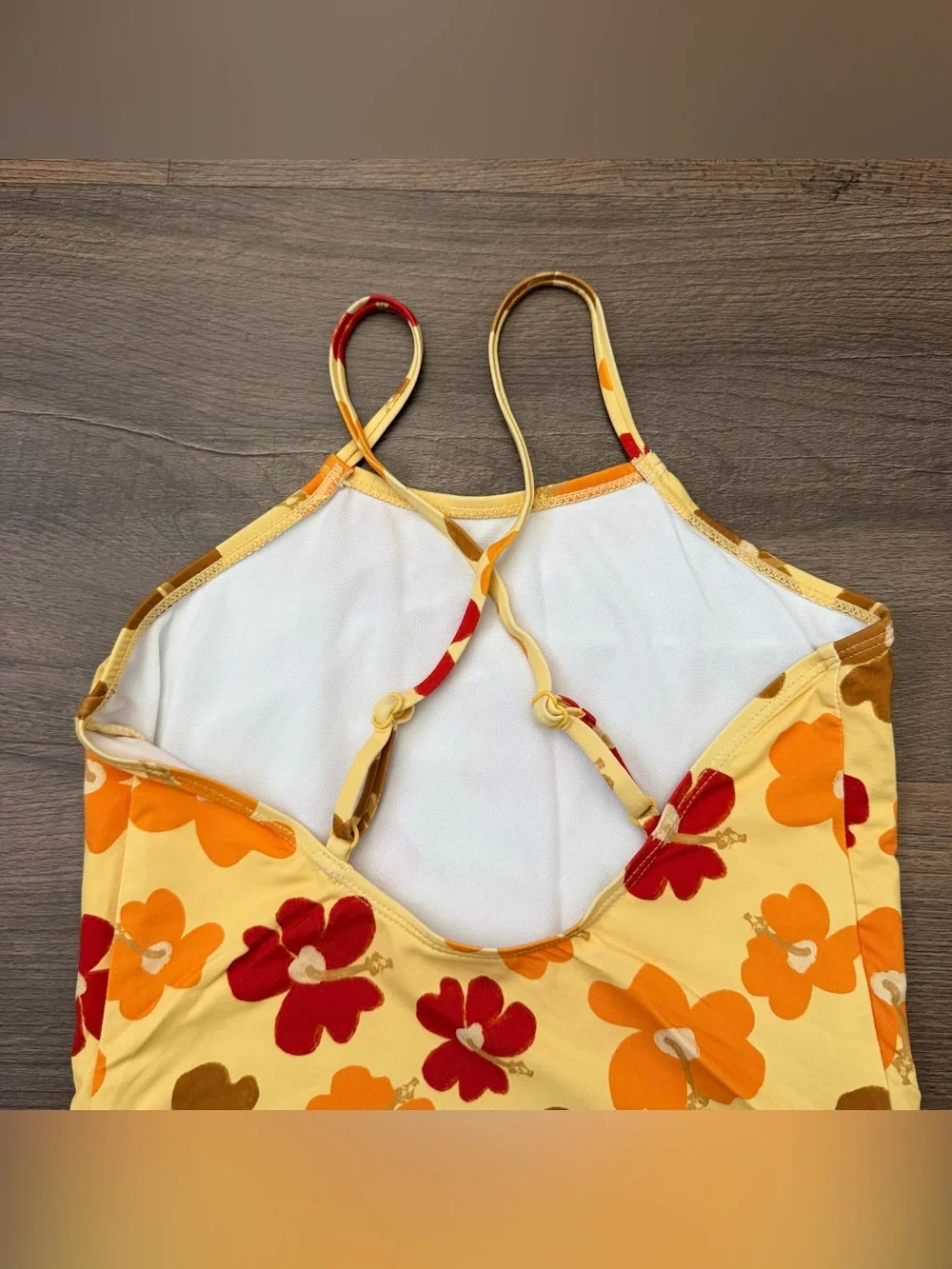 Zara Girl's Yellow Floral Print Guldor Surf Romper Swimsuit Size 9-10